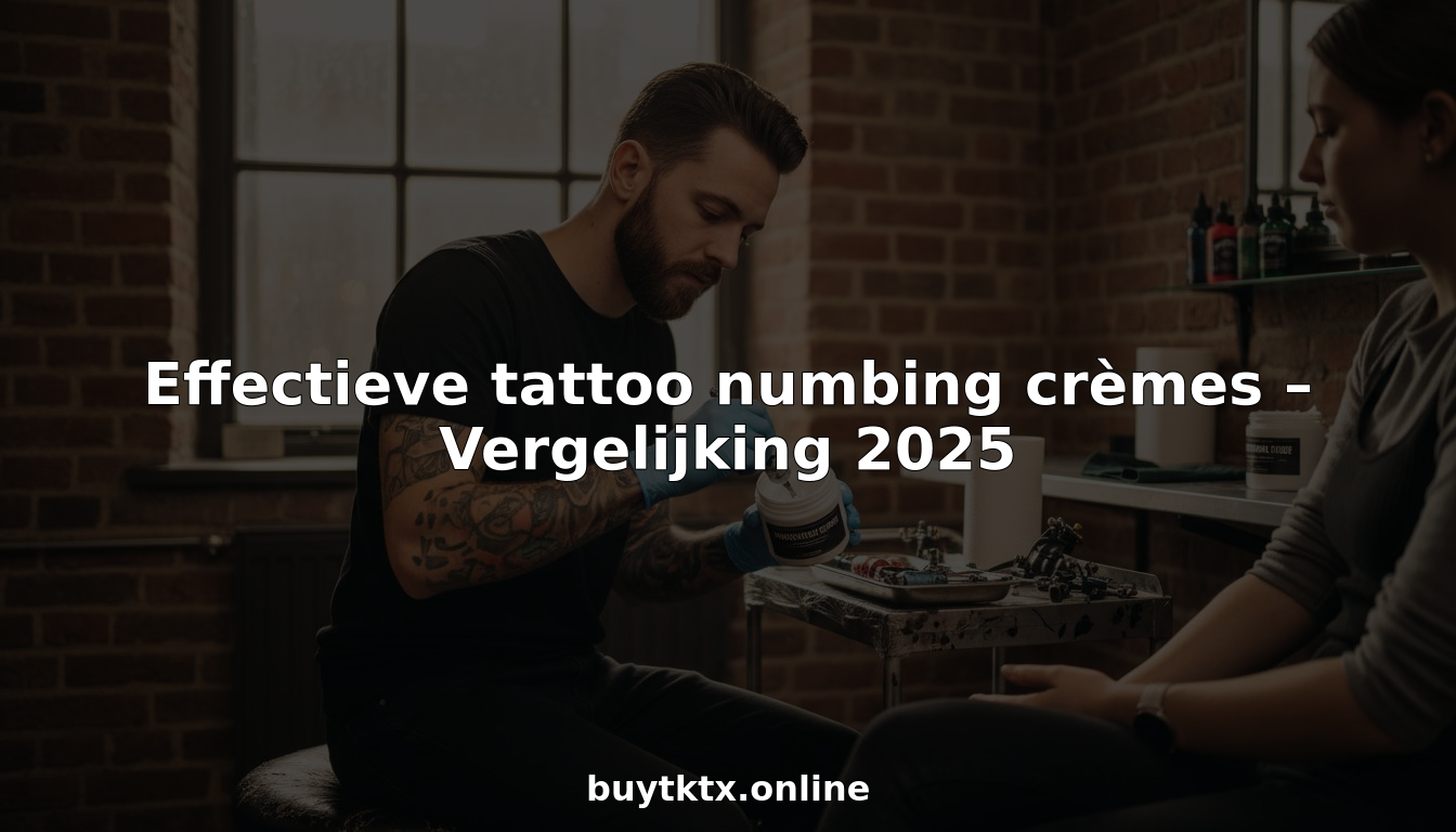 Een tatoeëerder brengt verdovende crème aan bij een klant in de studio.
