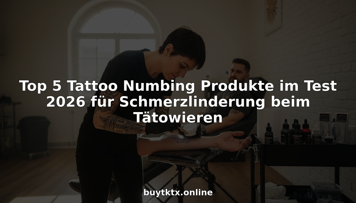 Im Tattoostudio trägt der Tätowierer betäubende Creme auf, um die Haut auf die bevorstehende Sitzung vorzubereiten.