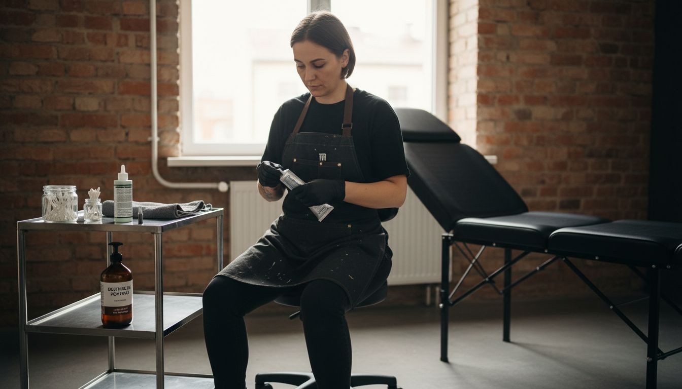 Tatér otevírá znecitlivující krém přímo ve svém studiu.