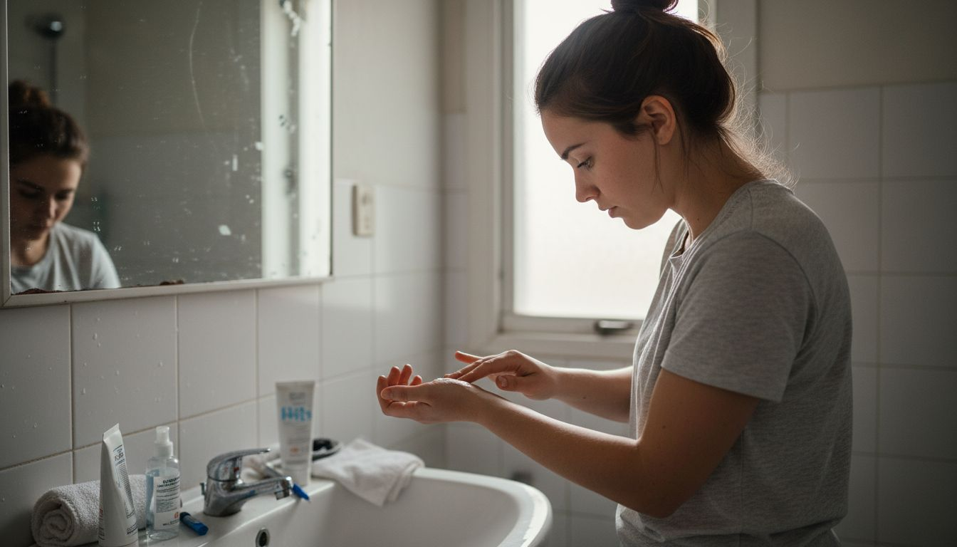 Chico alistando su piel antes de hacerse un tatuaje