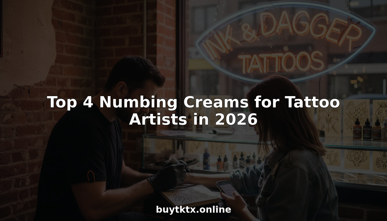 Tattoo artist applying numbing cream in studio