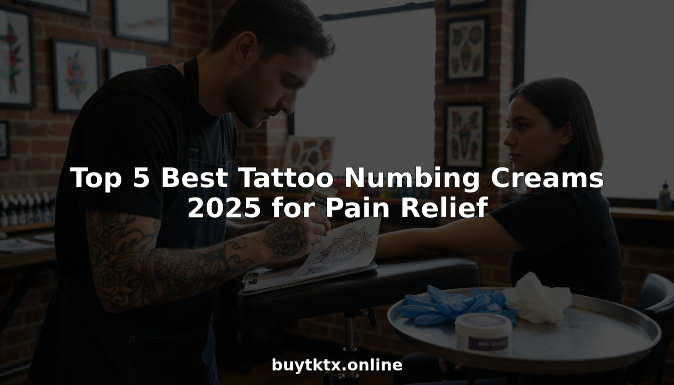 Tattoo artist applying numbing cream before session