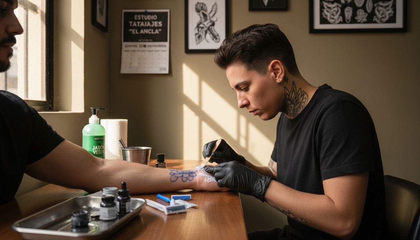 Uso de crema anestésica para reducir el dolor antes de hacerse un tatuaje