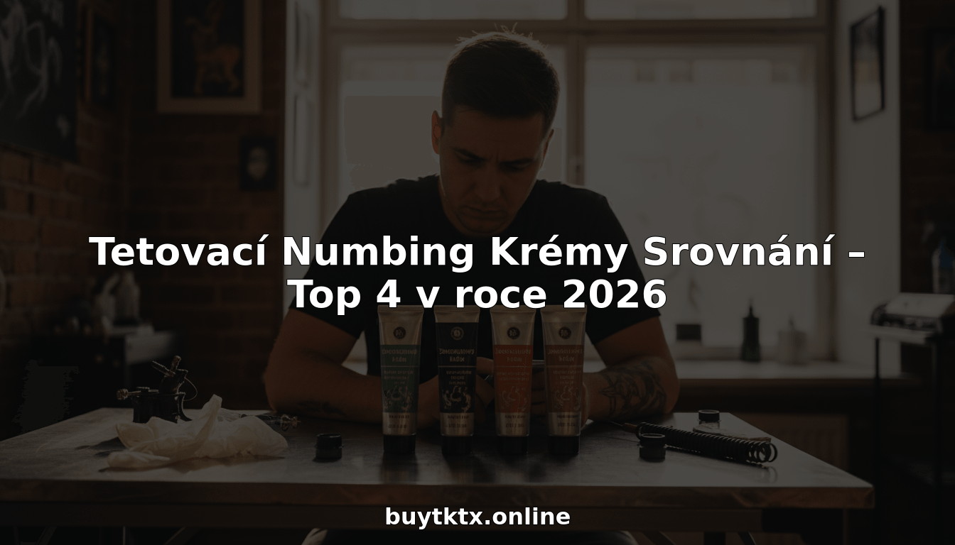Tatér ve svém ateliéru porovnává různé znecitlivující krémy, aby zjistil, který opravdu nejlépe funguje.