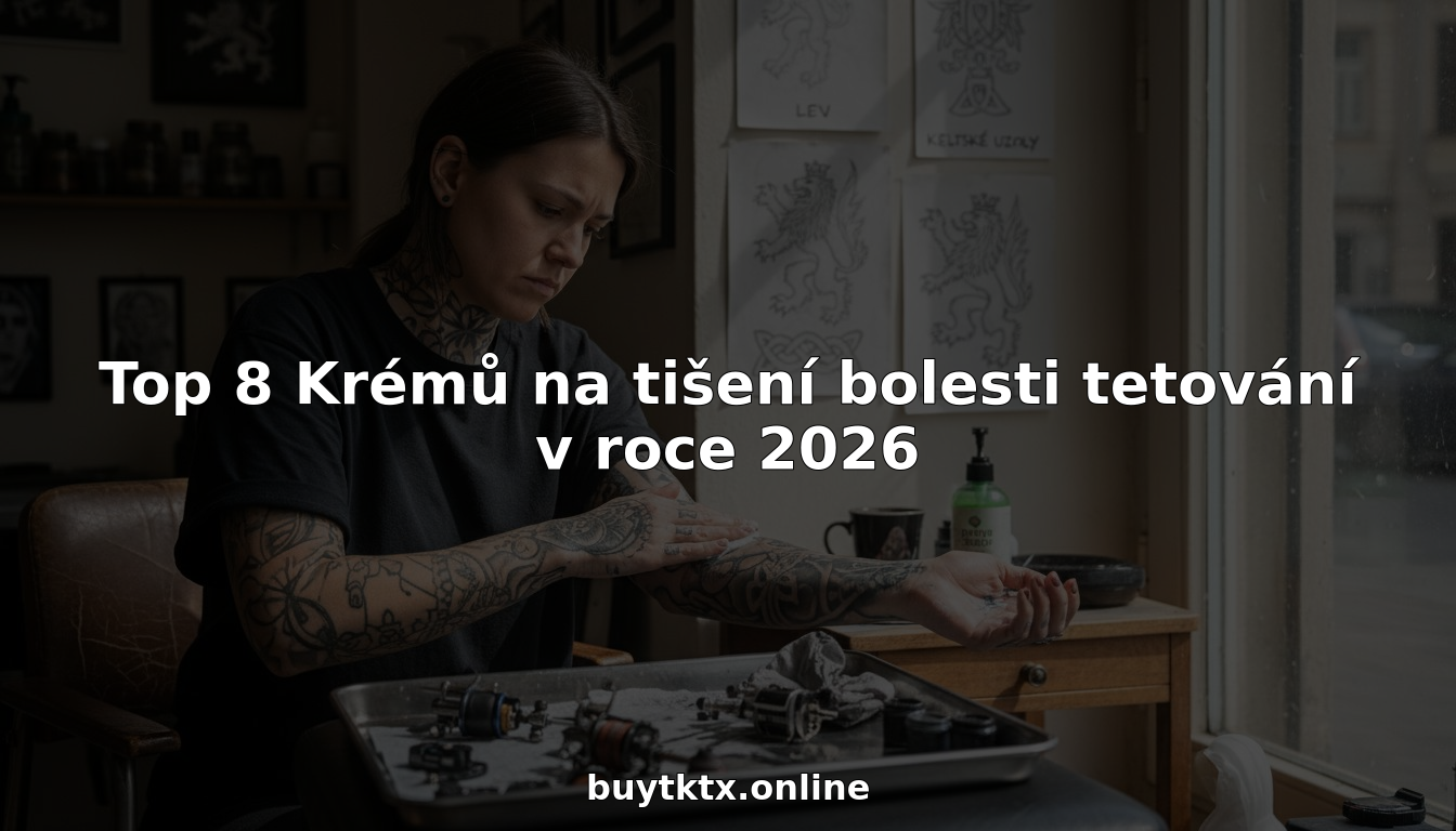 Žena si před tetováním nanáší znecitlivující krém, aby zmírnila bolest při zákroku.