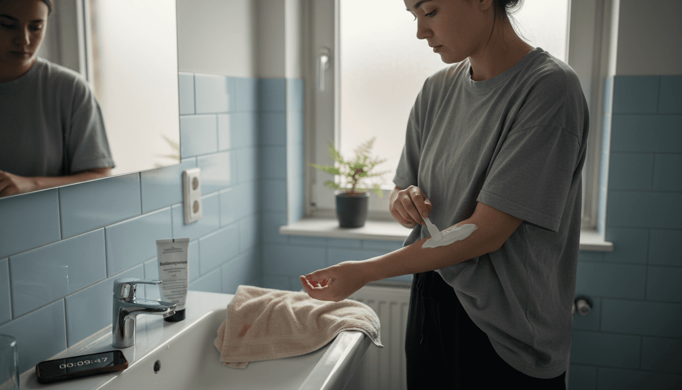 Betäubende Creme vor dem Tätowieren auftragen