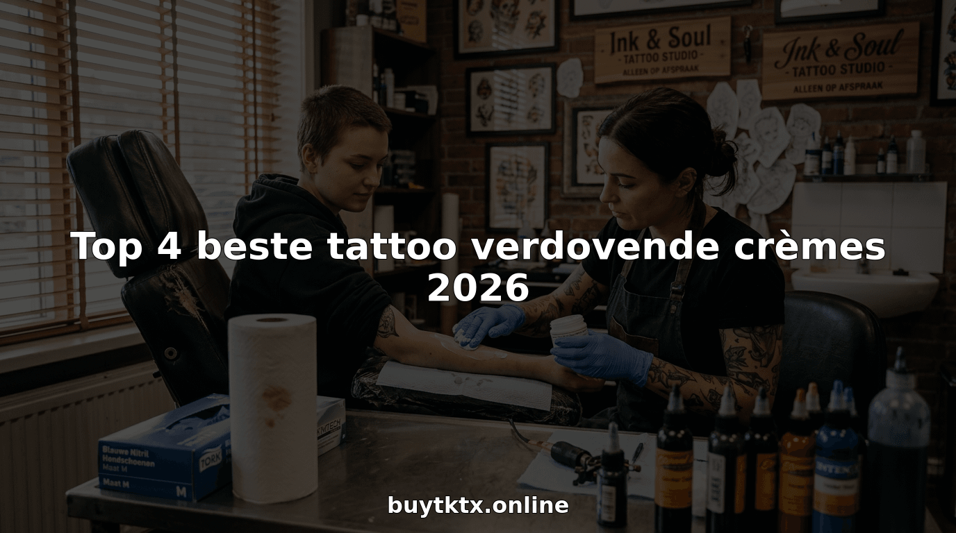 De tatoeëerder brengt in de studio verdovende crème aan voordat hij begint met tatoeëren.