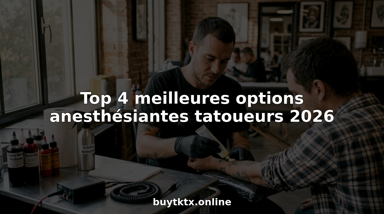 Le tatoueur applique une crème anesthésiante sur la peau du client avant de commencer la séance.