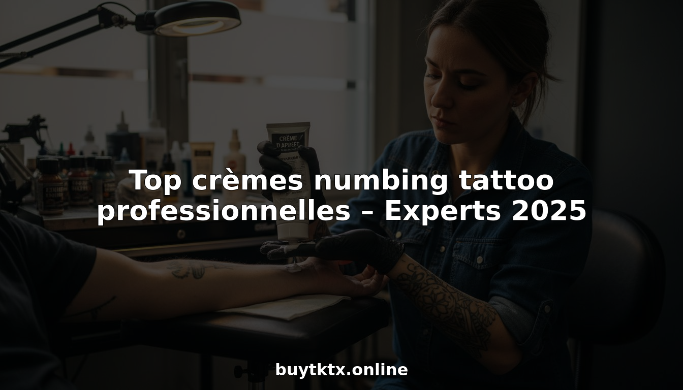 Un tatoueur applique une crème anesthésiante sur la peau de son client avant de commencer la séance en studio.