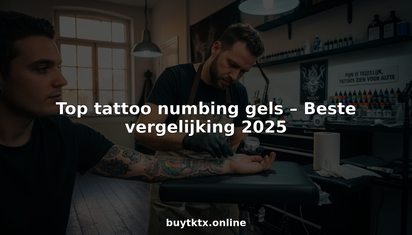 Een tatoeëerder brengt verdovende gel aan op de arm van een klant, zodat het zetten van de tatoeage minder pijnlijk is.