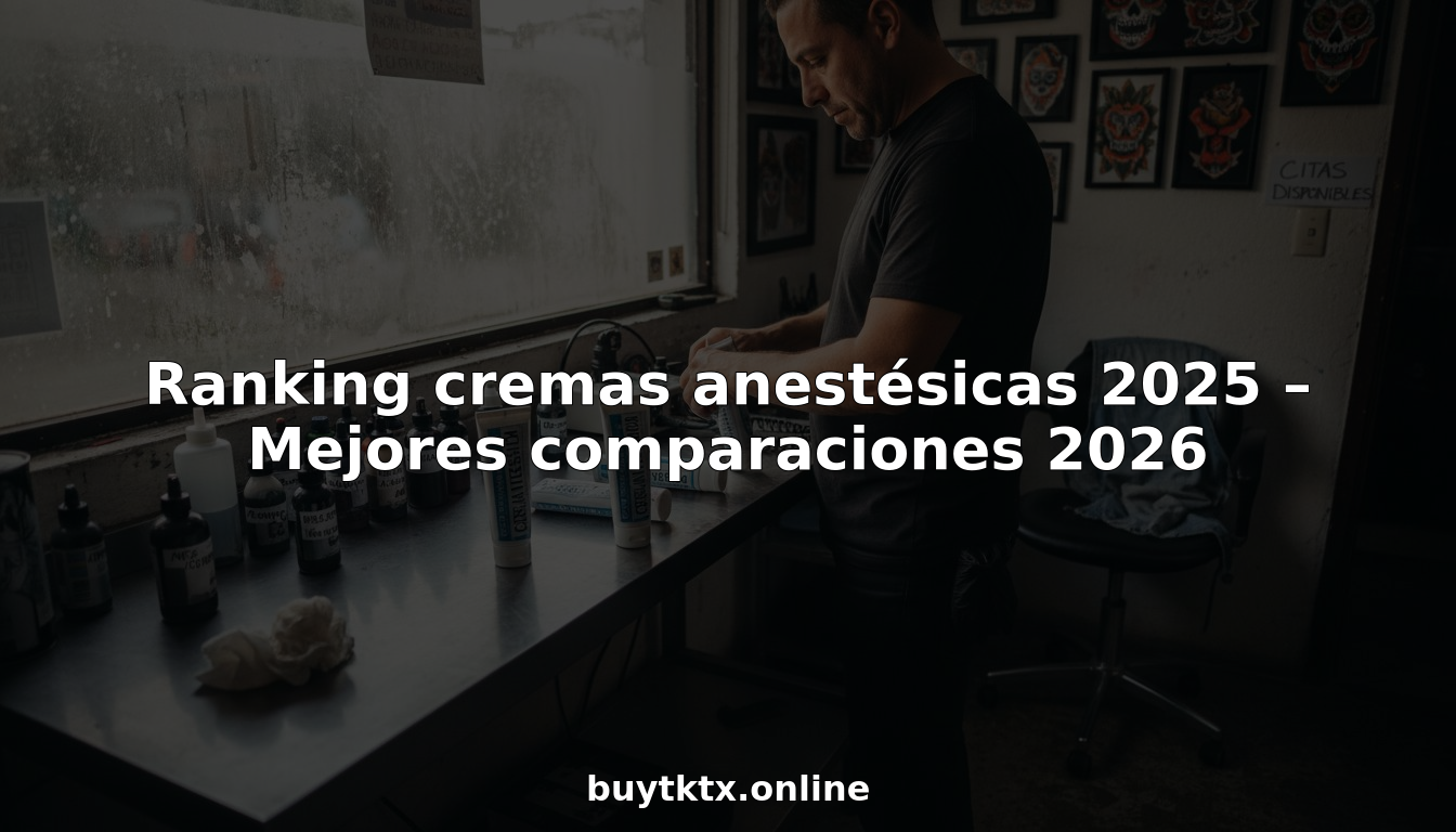 Tatuador mostrando las cremas anestésicas que utiliza en su estudio