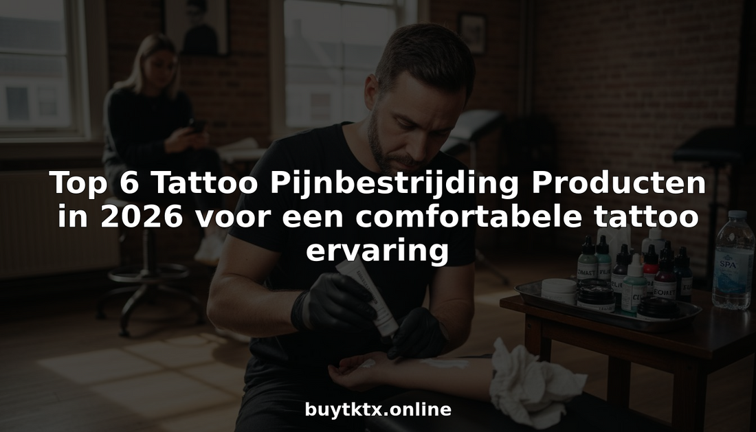 Voordat de tattoosessie begint, brengt de tatoeëerder eerst een verdovende crème aan.
