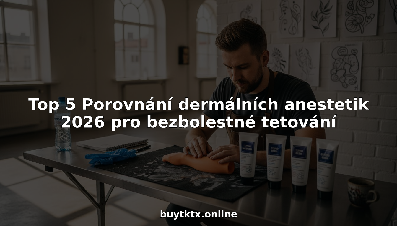 Tatér ve studiu testuje různé znecitlivující krémy a porovnává, který z nich nejlépe funguje při tetování.