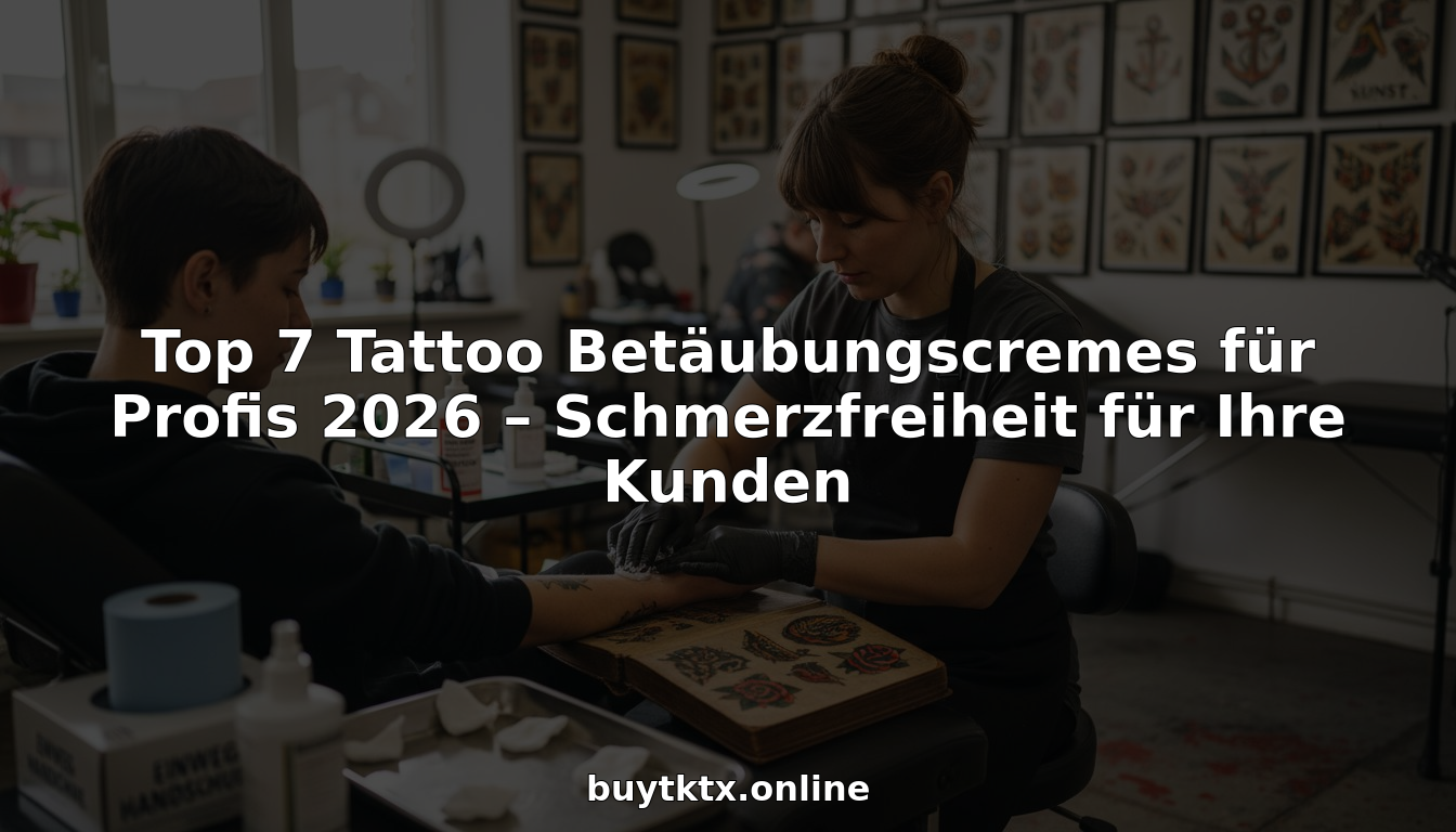 Ein Tätowierer trägt im Studio eine betäubende Creme auf, um den Schmerz beim Stechen zu lindern.