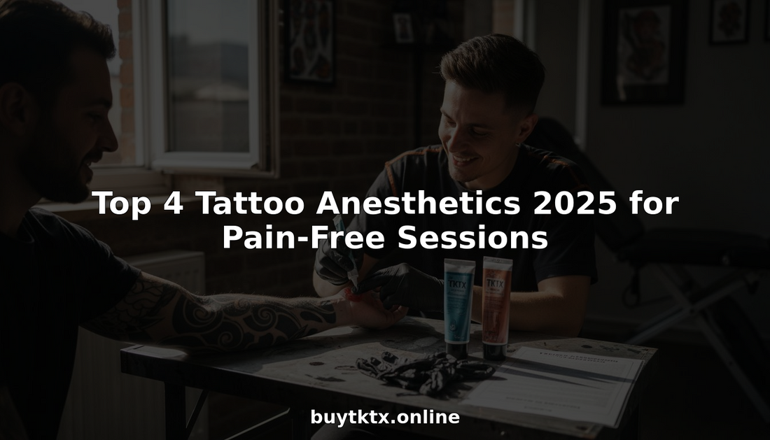 Tattoo artist applying numbing cream in studio