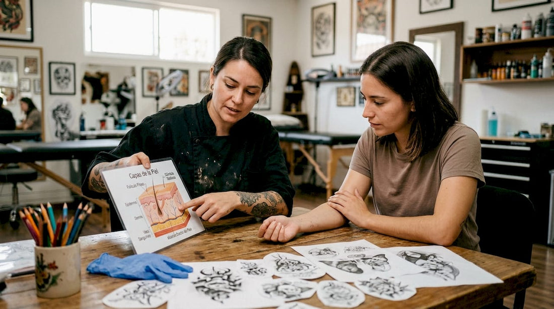 Asesoría de tatuador sobre los diferentes tipos de piel