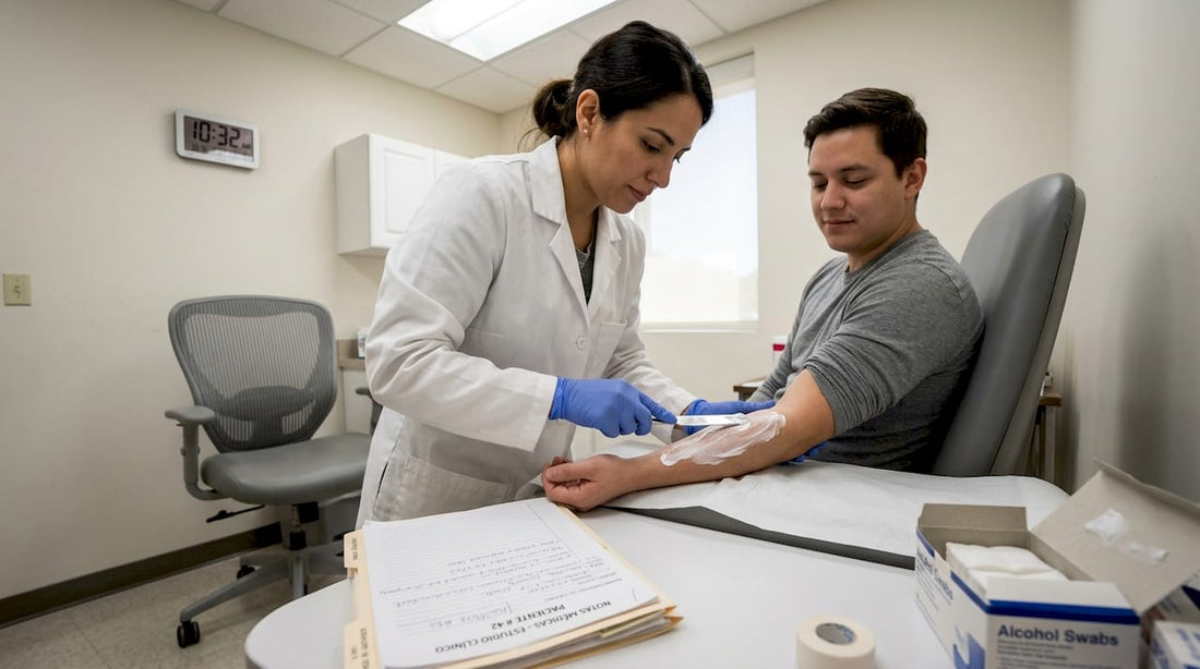 Colocación de crema anestésica en el consultorio