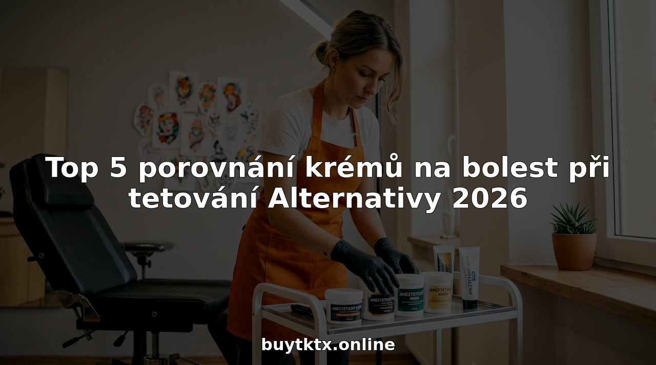 Tatér připravuje podnos s anestetickými krémy ve svém studiu.